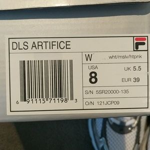 Fila DLS Artifice White Gray Pink Sneakers Size 8 NWT Fila DLS Artifice White Gray Pink Sneakers Size 8 NWT